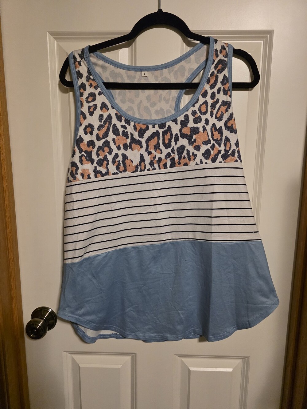 Color Blocked Racerback Tank Top Size L